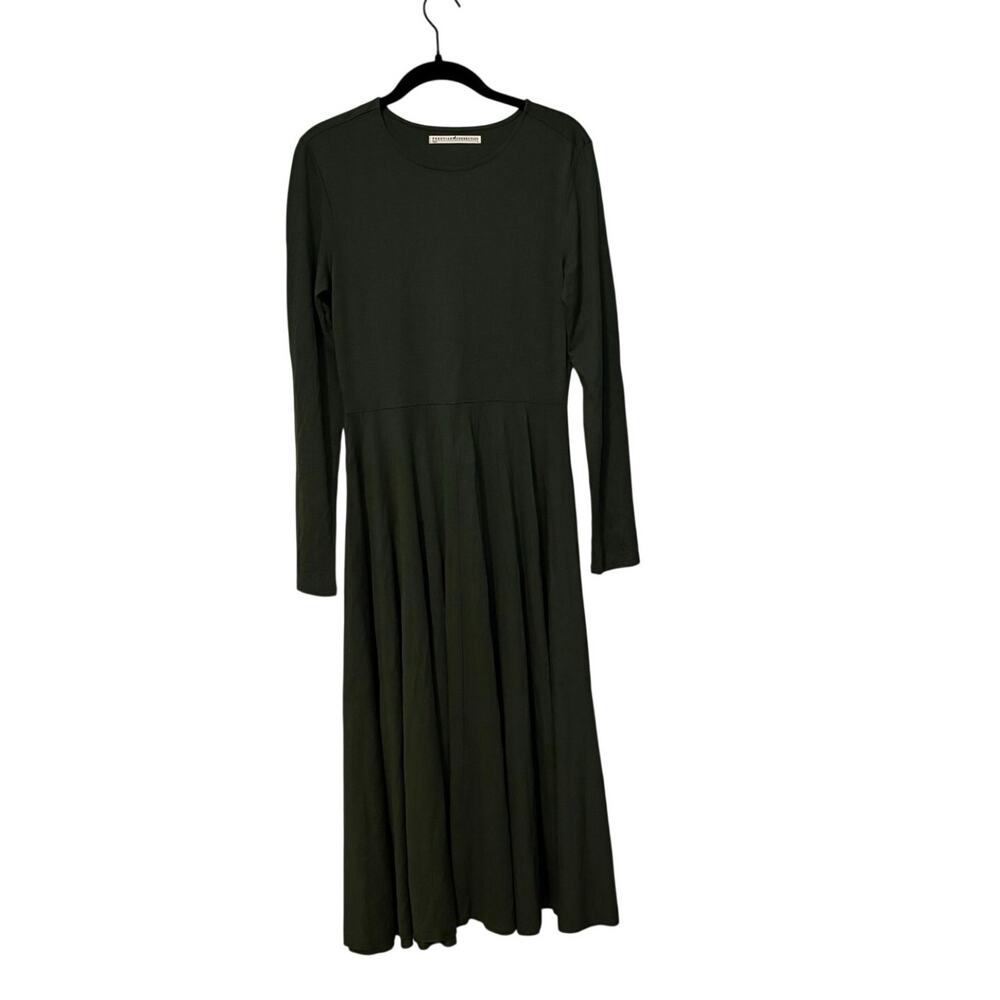 Peruvian Connection Green Long Sleeve Midi Dress Size Small